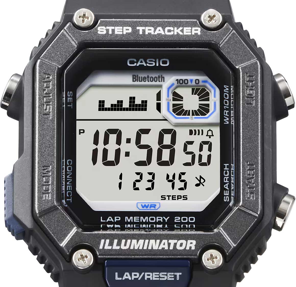 Японские спортивные наручные часы Casio Collection WS-B1000-1A с хронографом