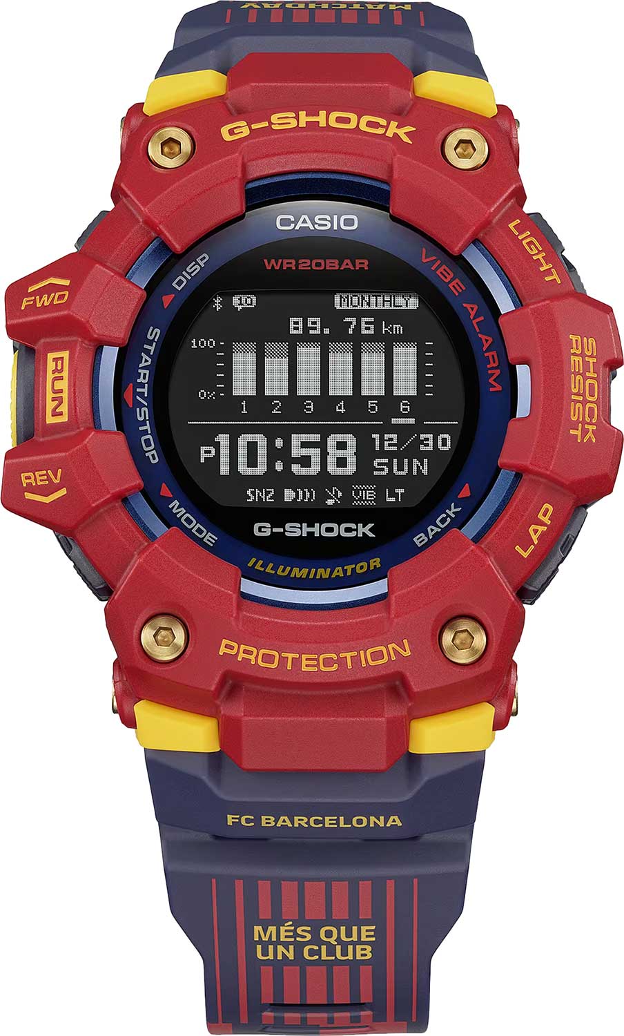 Японские спортивные наручные часы Casio G-SHOCK GBD-100BAR-4E с хронографом