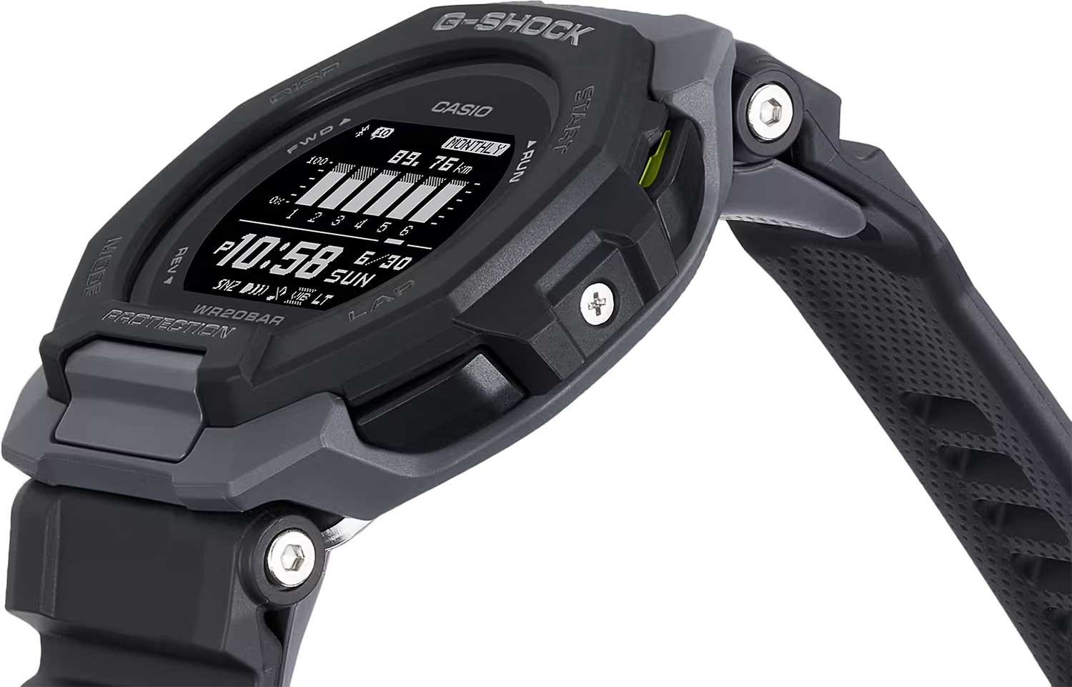 Японские спортивные наручные часы Casio G-SHOCK GBD-300-1 с хронографом