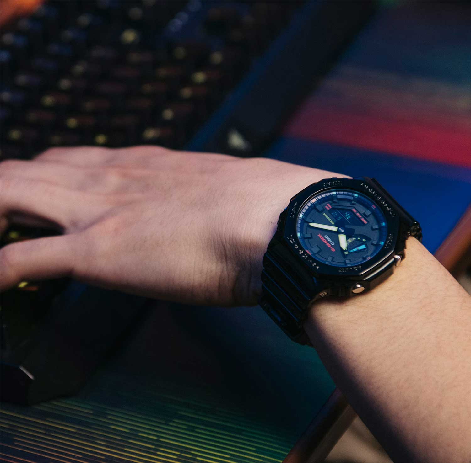 Японские наручные часы CASIO G-SHOCK GA-2100RGB-1A