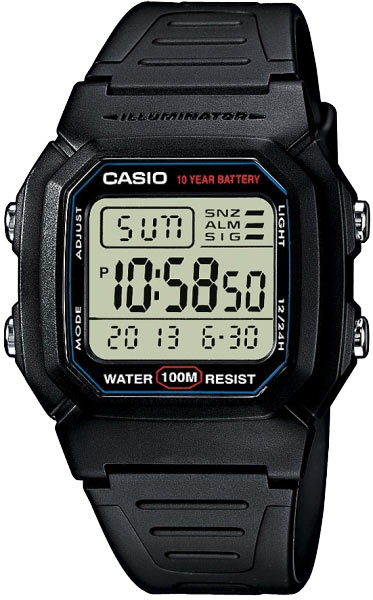 Японские наручные часы Casio Collection W-800H-1A с хронографом