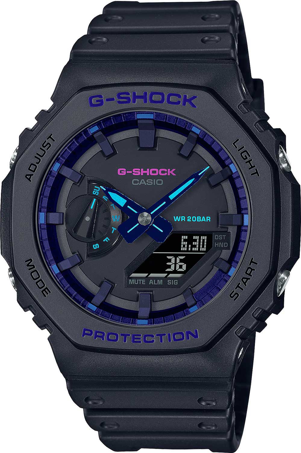 Японские наручные часы Casio G-SHOCK GA-2100VB-1AER с хронографом