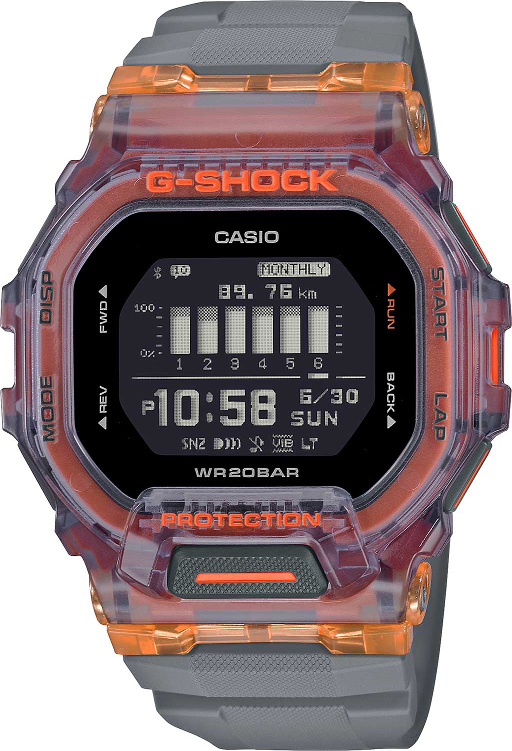 Японские спортивные наручные часы Casio G-SHOCK GBD-200SM-1A5 с хронографом