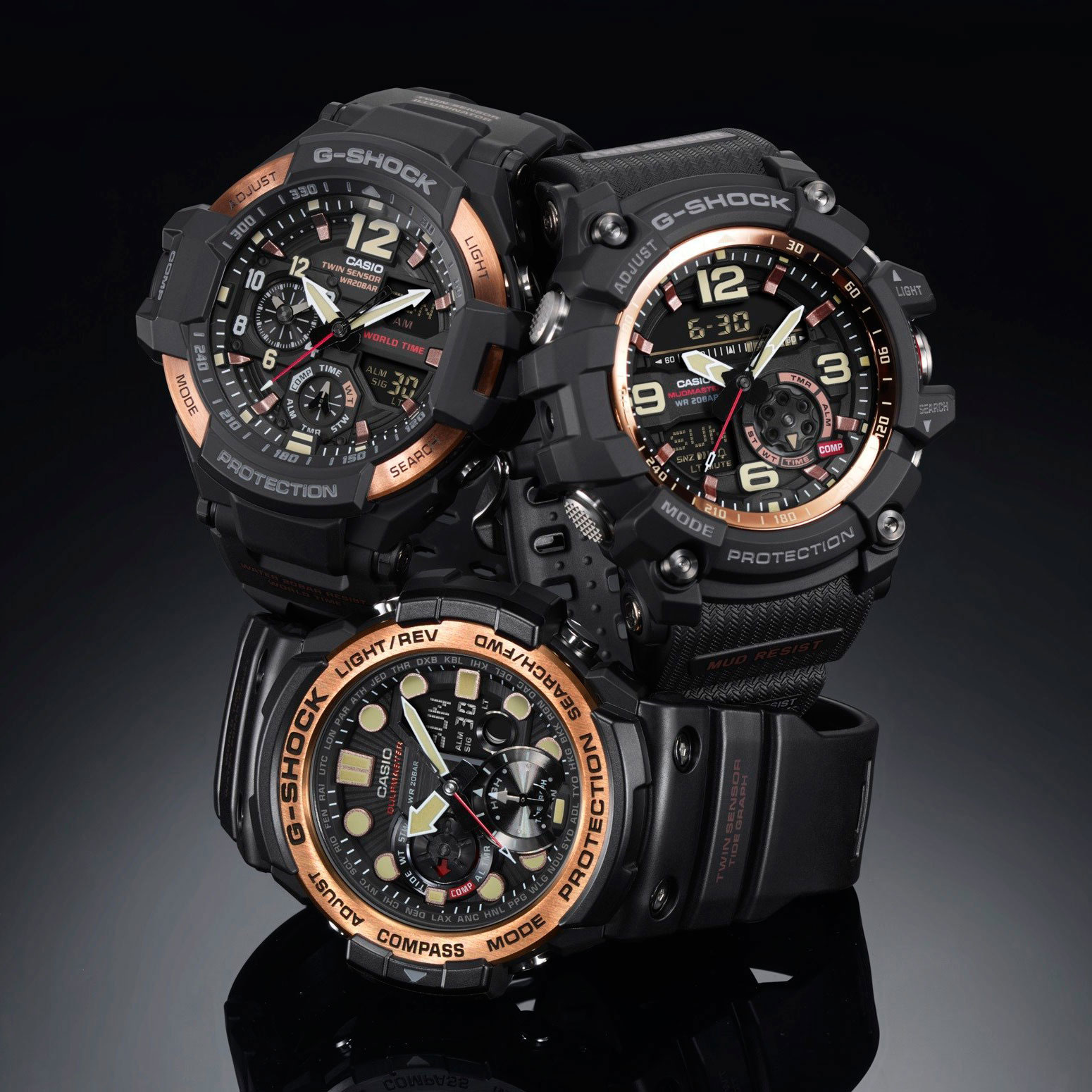 Японские наручные часы Casio G-SHOCK GN-1000RG-1A с хронографом