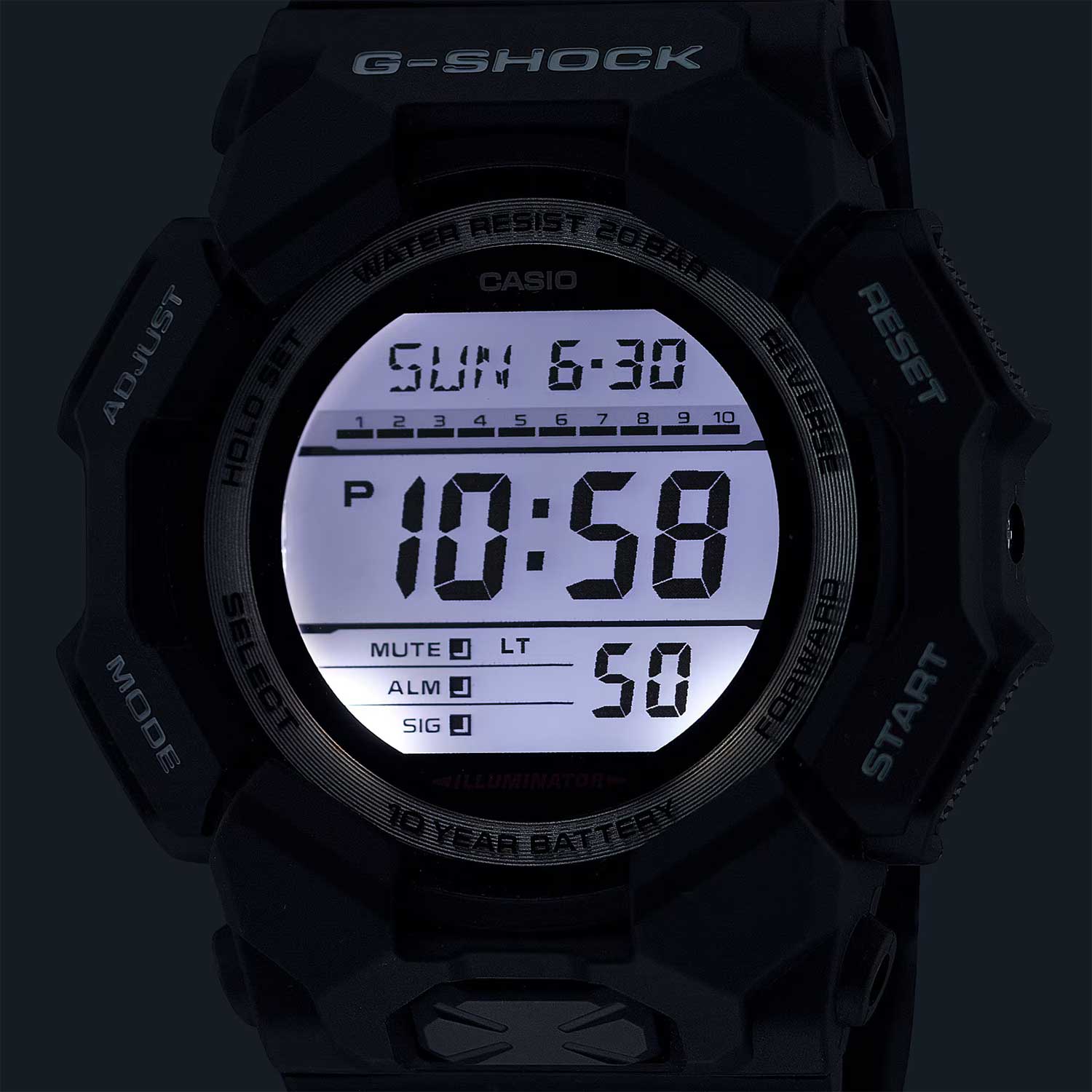 Японские наручные часы Casio G-SHOCK GD-010-1 с хронографом