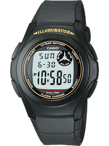 Японские наручные часы Casio Illuminator F-200W-9A с хронографом