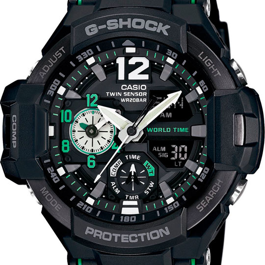 Японские наручные часы Casio G-SHOCK GA-1100-1A3 с хронографом