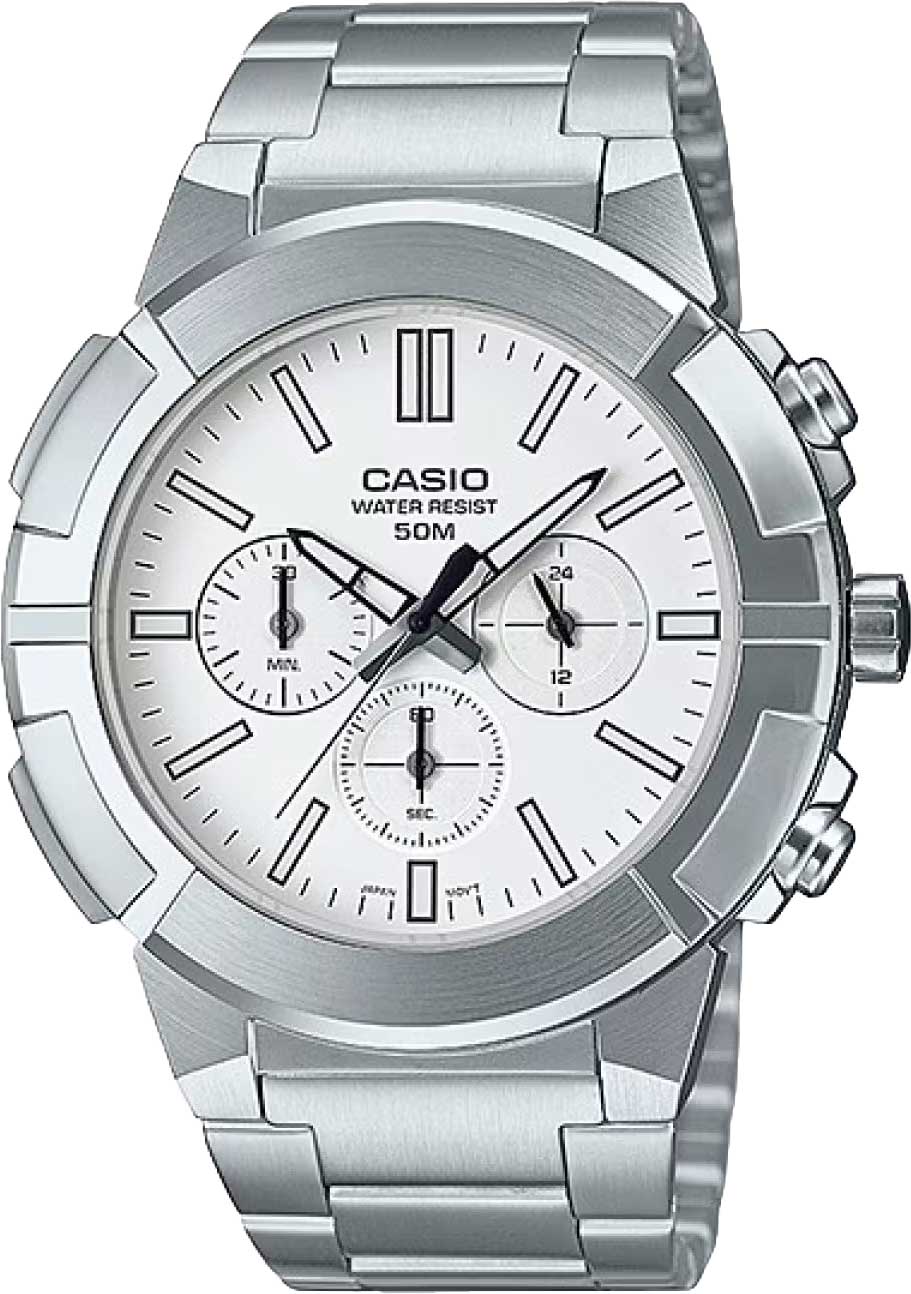 Японские наручные часы Casio Collection MTP-E500D-7A с хронографом