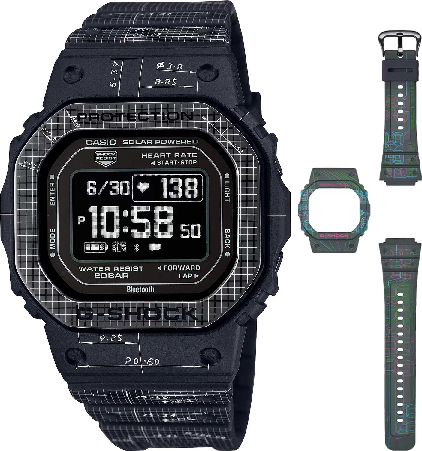 Японские умные часы Casio G-SHOCK DW-H5600EX-1 с хронографом