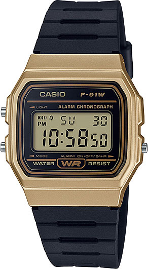 Японские наручные часы Casio Illuminator F-91WM-9A с хронографом