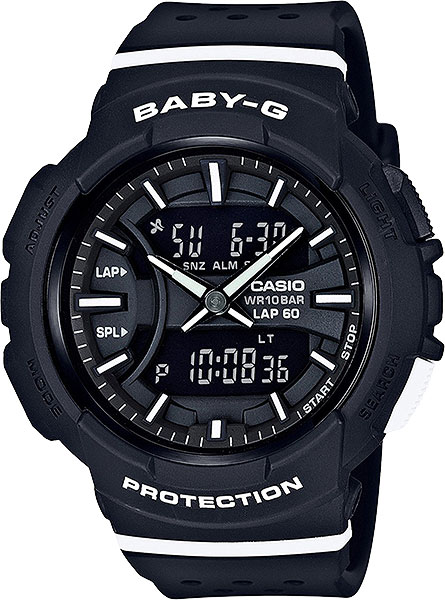 Японские спортивные наручные часы Casio Baby-G BGA-240-1A1 с хронографом