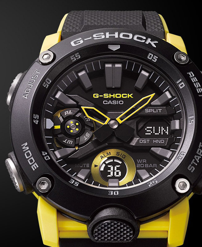Японские наручные часы Casio G-SHOCK GA-2000-1A9ER с хронографом