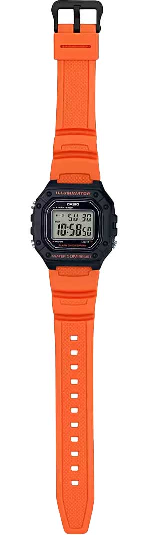 Японские наручные часы Casio Collection W-218H-4B2 с хронографом