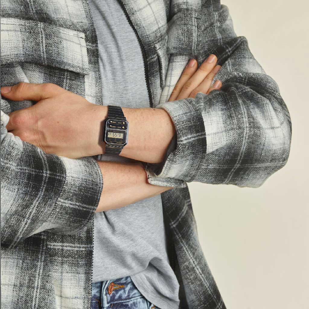 Японские наручные часы Casio Vintage A100WEGG-1A2 с хронографом