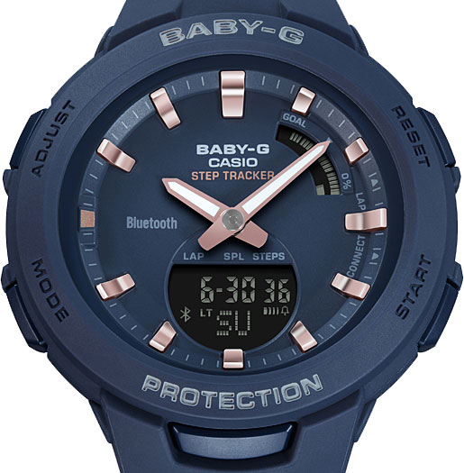 Японские спортивные наручные часы Casio Baby-G BSA-B100-2A с хронографом