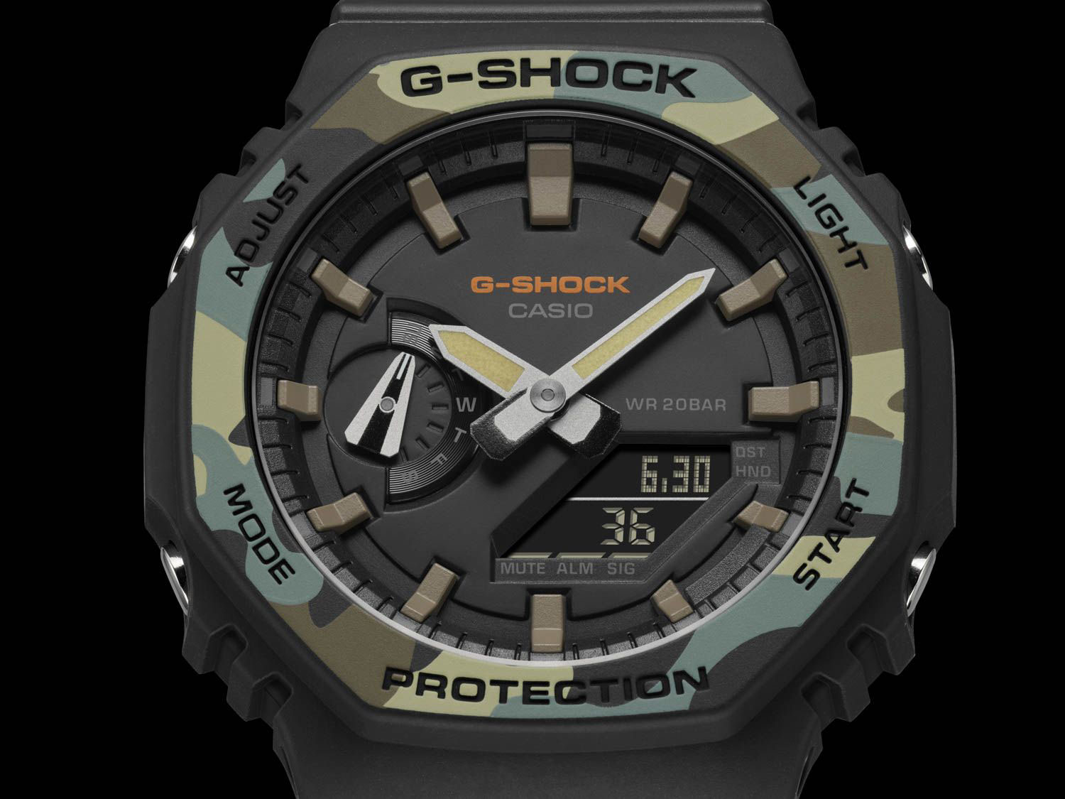 Японские наручные часы Casio G-SHOCK GA-2100SU-1AER с хронографом