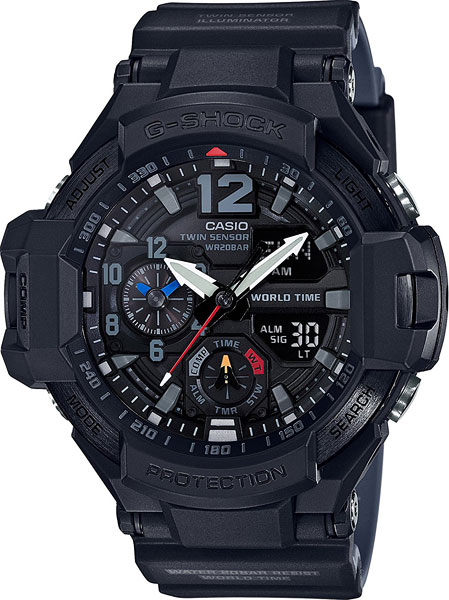 Японские наручные часы Casio G-SHOCK GA-1100-1A1 с хронографом