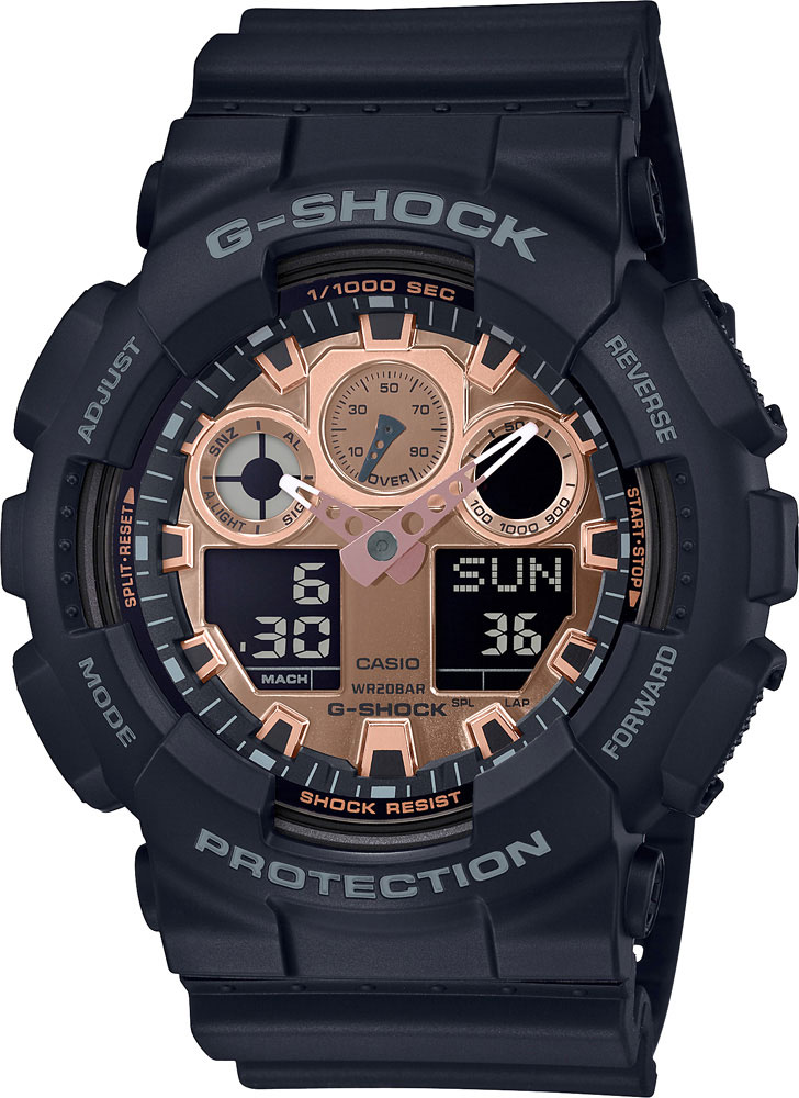 Японские наручные часы Casio G-SHOCK GA-100MMC-1AER с хронографом