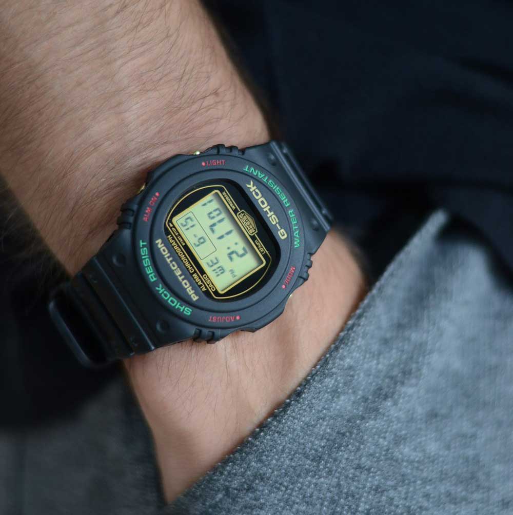 Японские наручные часы Casio G-SHOCK DW-5700TH-1 с хронографом