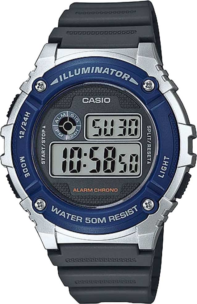 Японские наручные часы Casio Collection W-216H-2A с хронографом