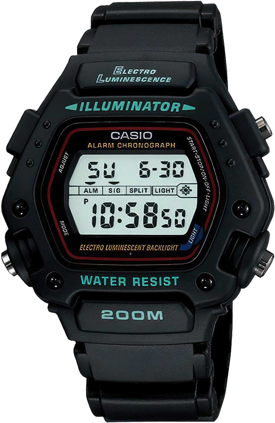 Японские наручные часы Casio Collection DW-290-1V с хронографом