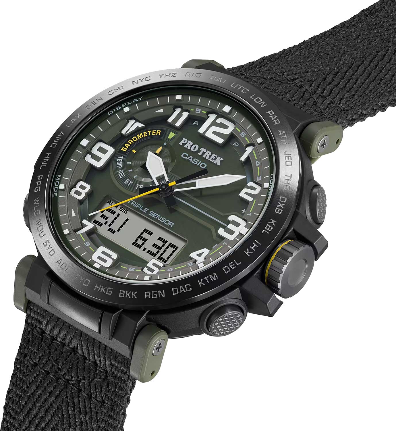 Японские наручные часы Casio Pro Trek PRG-601YB-3 с хронографом