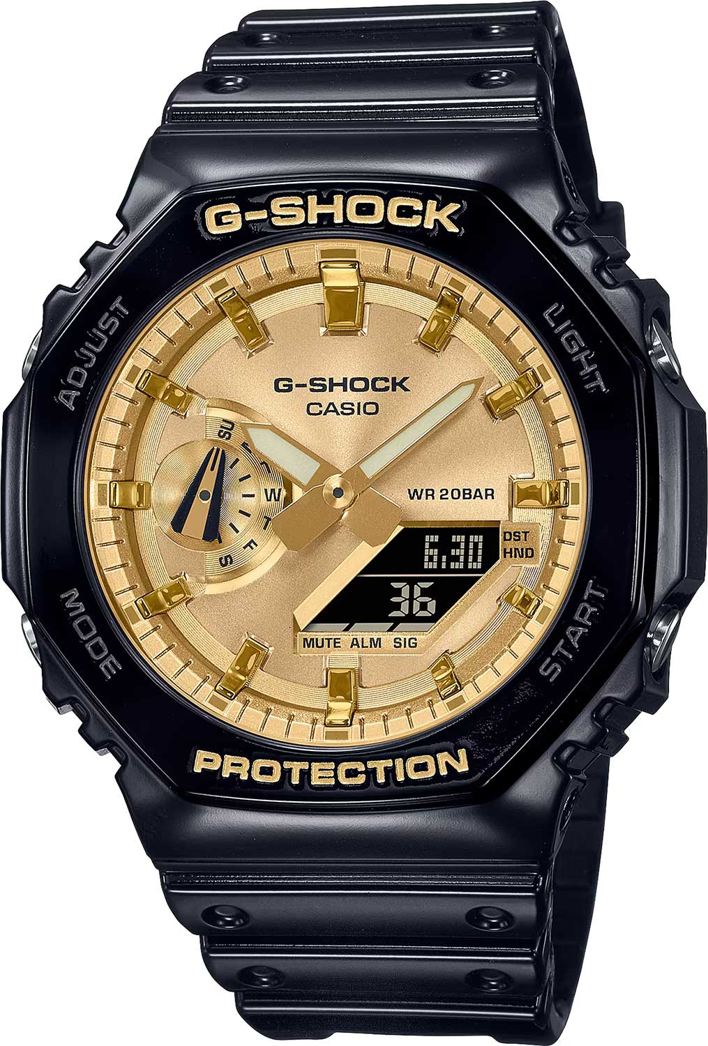 Японские наручные часы Casio G-SHOCK GA-2100GB-1A с хронографом