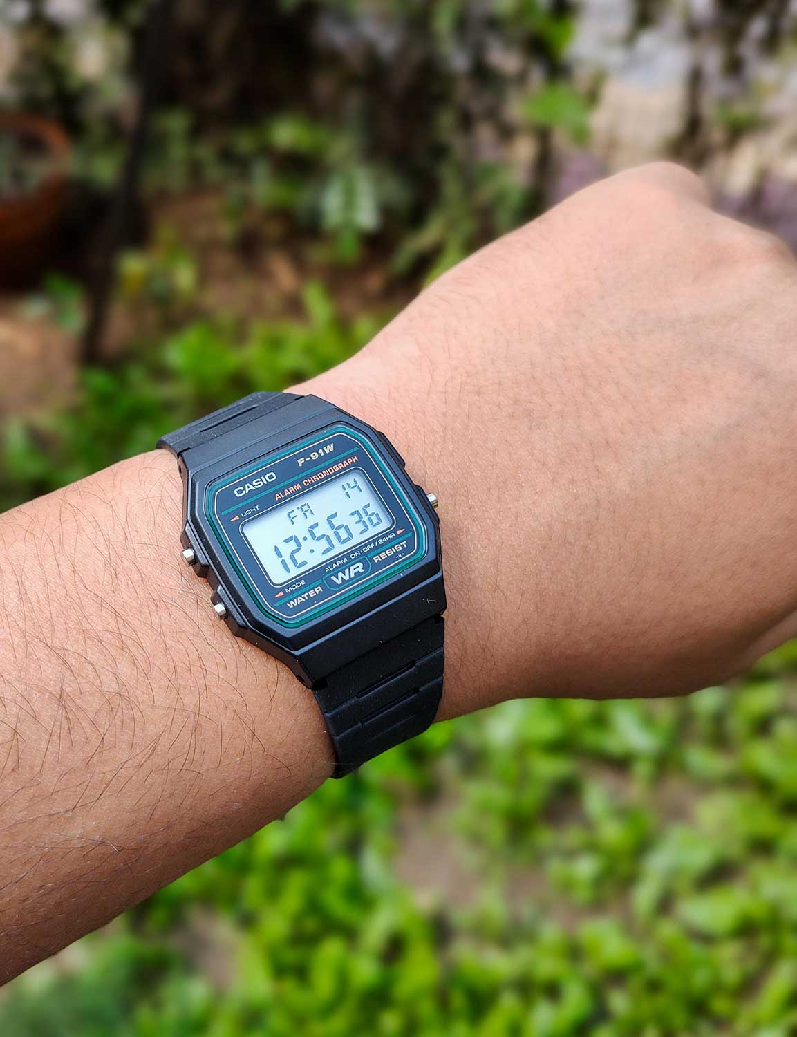 Японские наручные часы Casio Illuminator F-91W-3 с хронографом