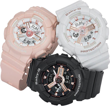 Японские наручные часы Casio Baby-G BA-110RG-7A с хронографом