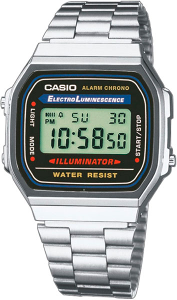 Японские наручные часы Casio Vintage A-168WA-1 с хронографом