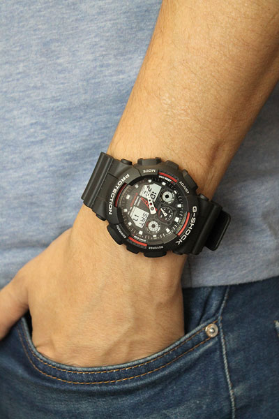 Японские наручные часы Casio G-SHOCK GA-100-1A4 с хронографом