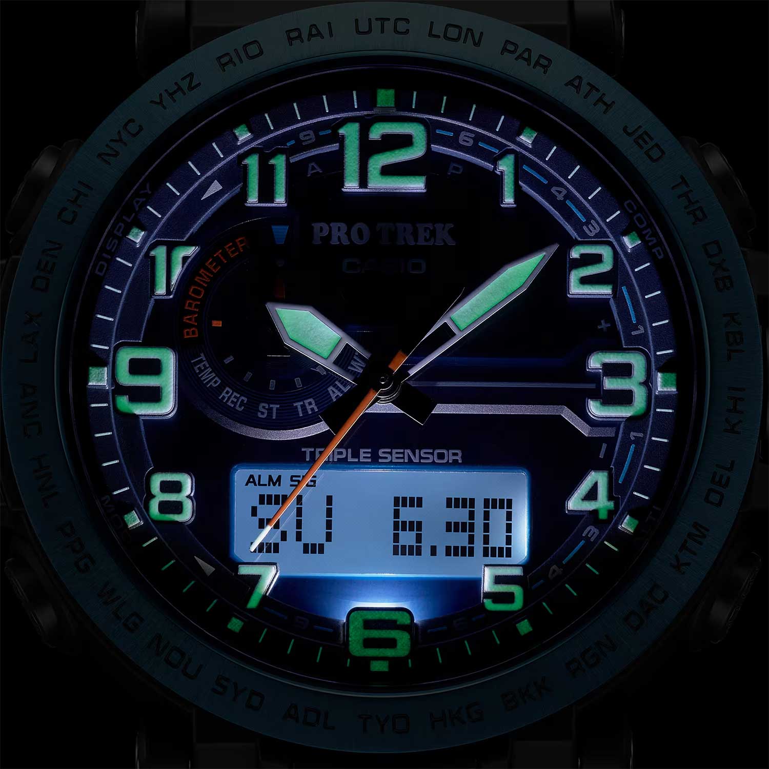 Японские наручные часы Casio Pro Trek PRG-601YB-2 с хронографом