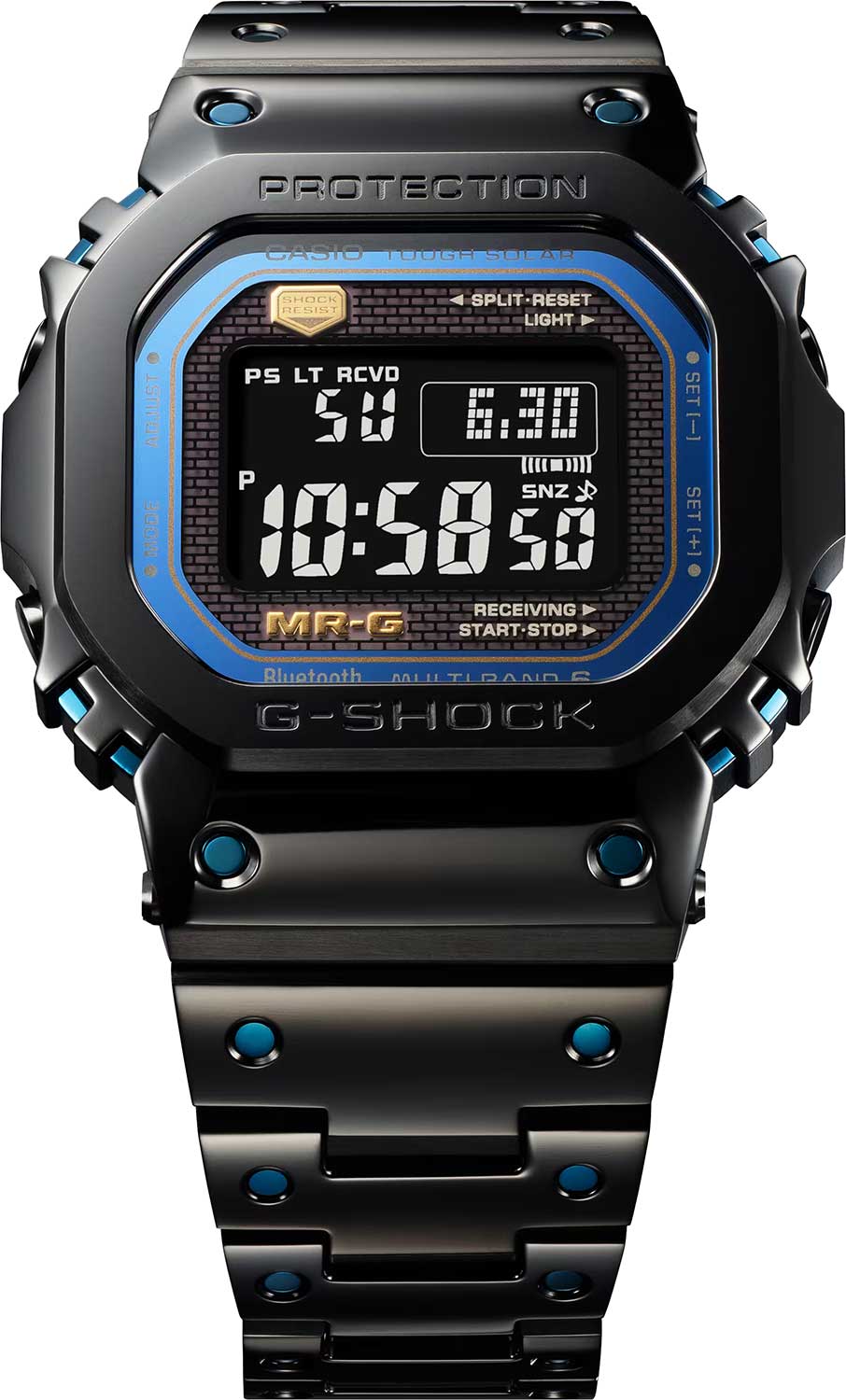 Японские титановые наручные часы Casio G-SHOCK MRG-B5000BA-1 с хронографом