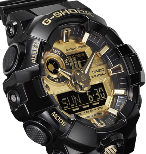 Японские наручные часы Casio G-SHOCK GA-710GB-1A с хронографом