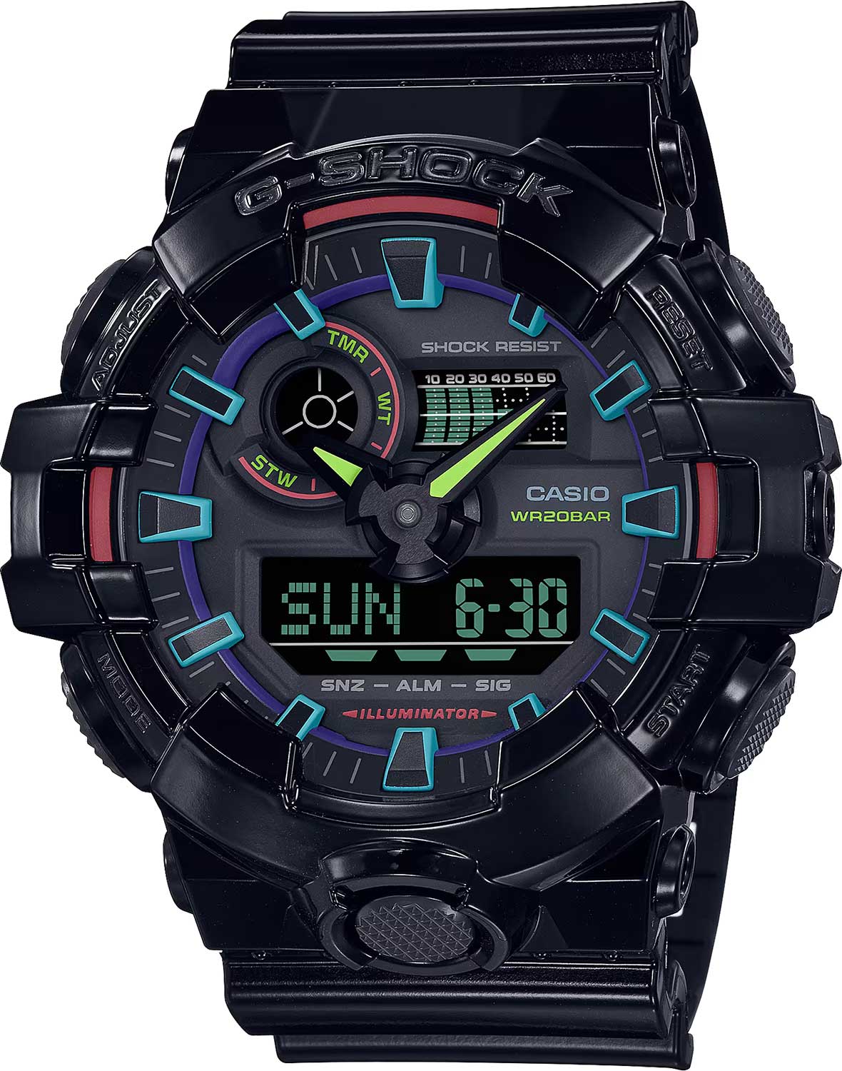 Японские наручные часы Casio G-SHOCK GA-700RGB-1A с хронографом