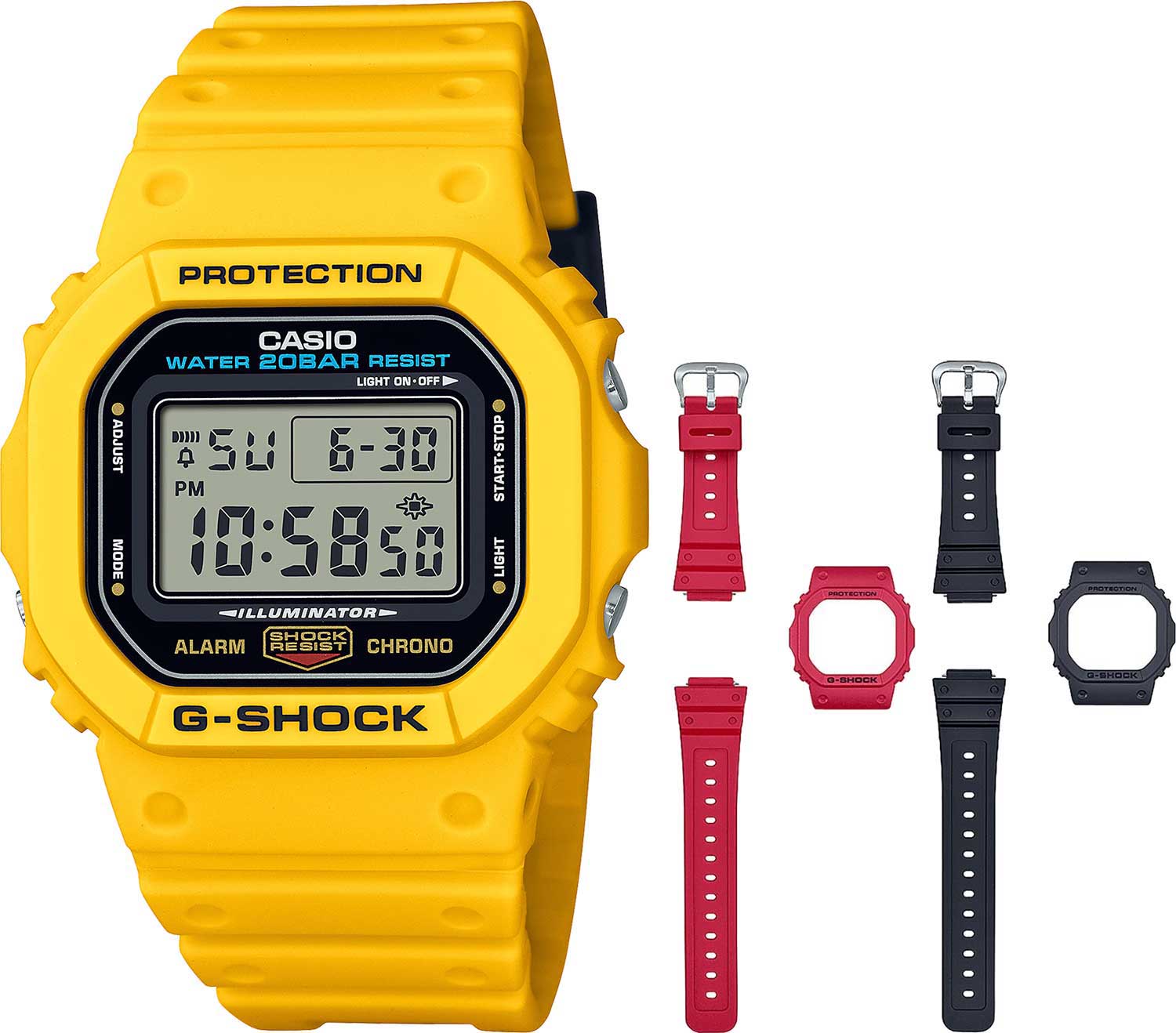 Японские наручные часы Casio G-SHOCK DWE-5600R-9ER с хронографом