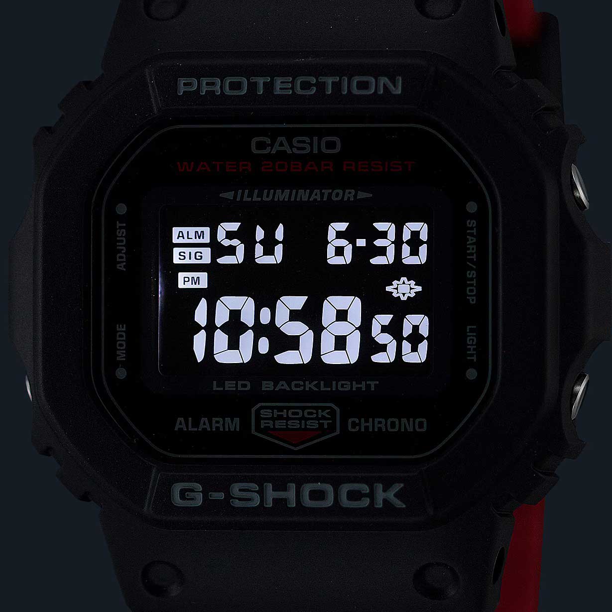 Японские наручные часы Casio G-SHOCK DW-5600UHR-1 с хронографом