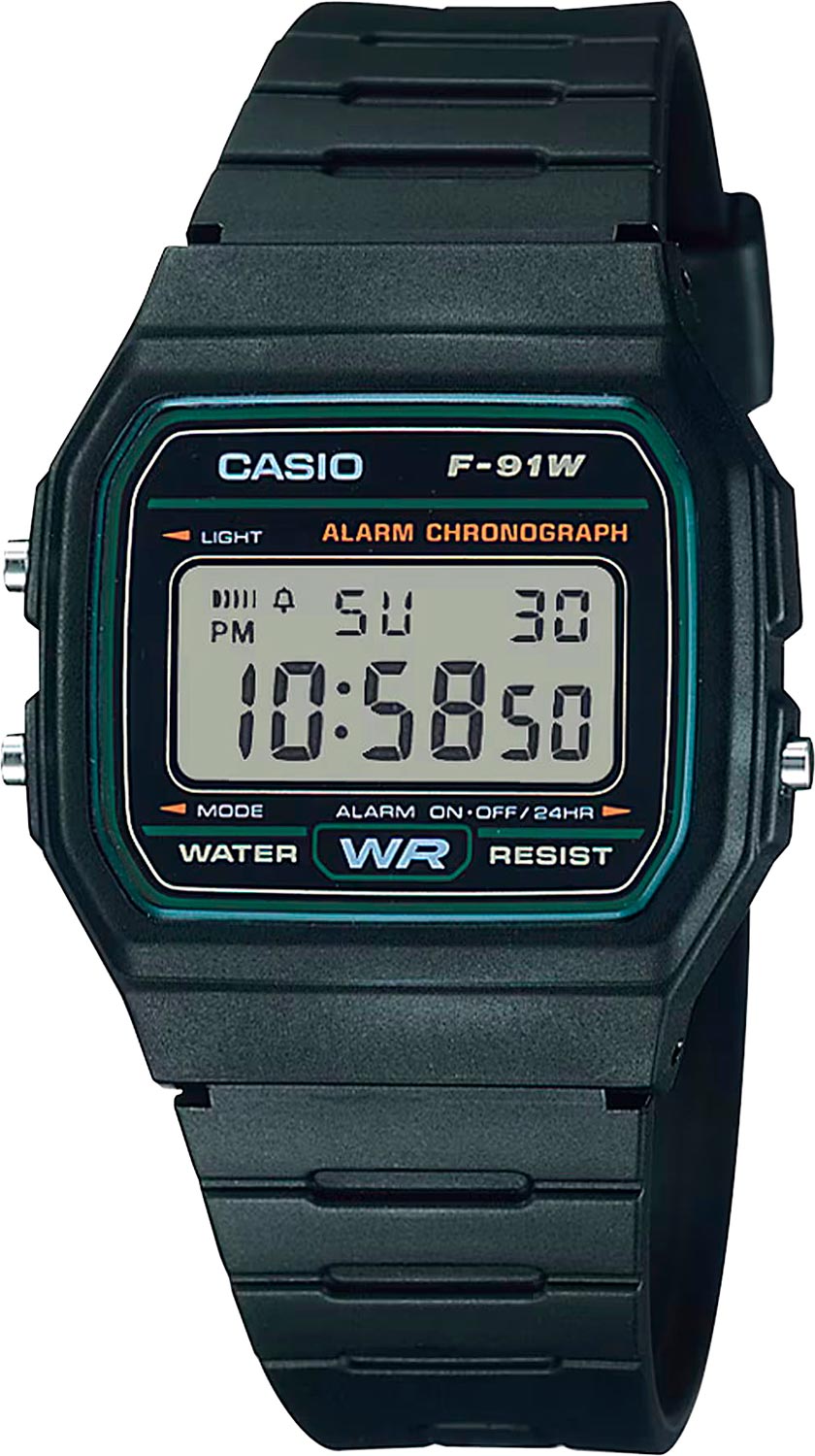 Японские наручные часы Casio Illuminator F-91W-3 с хронографом