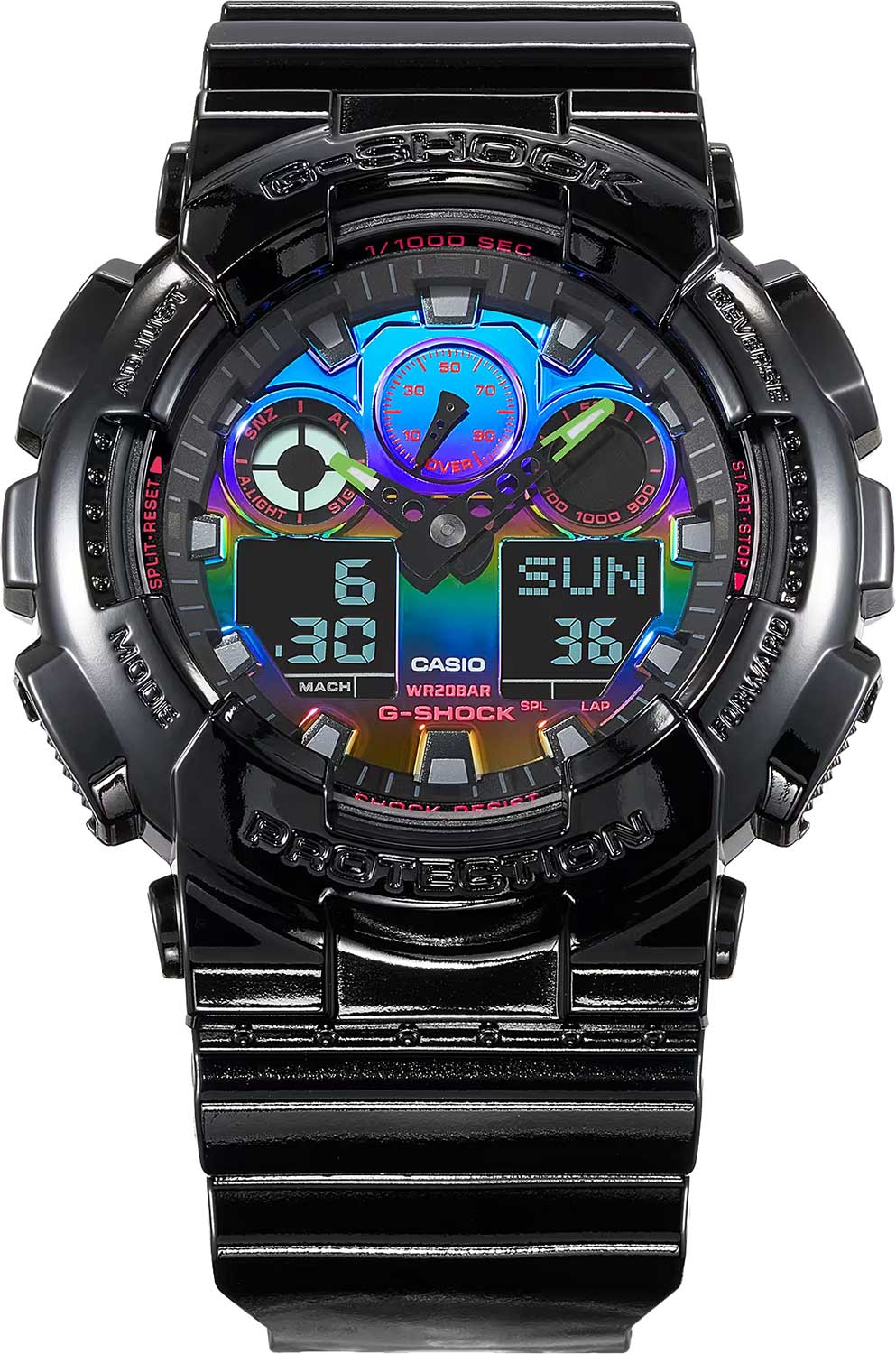 Японские наручные часы Casio G-SHOCK GA-100RGB-1A с хронографом