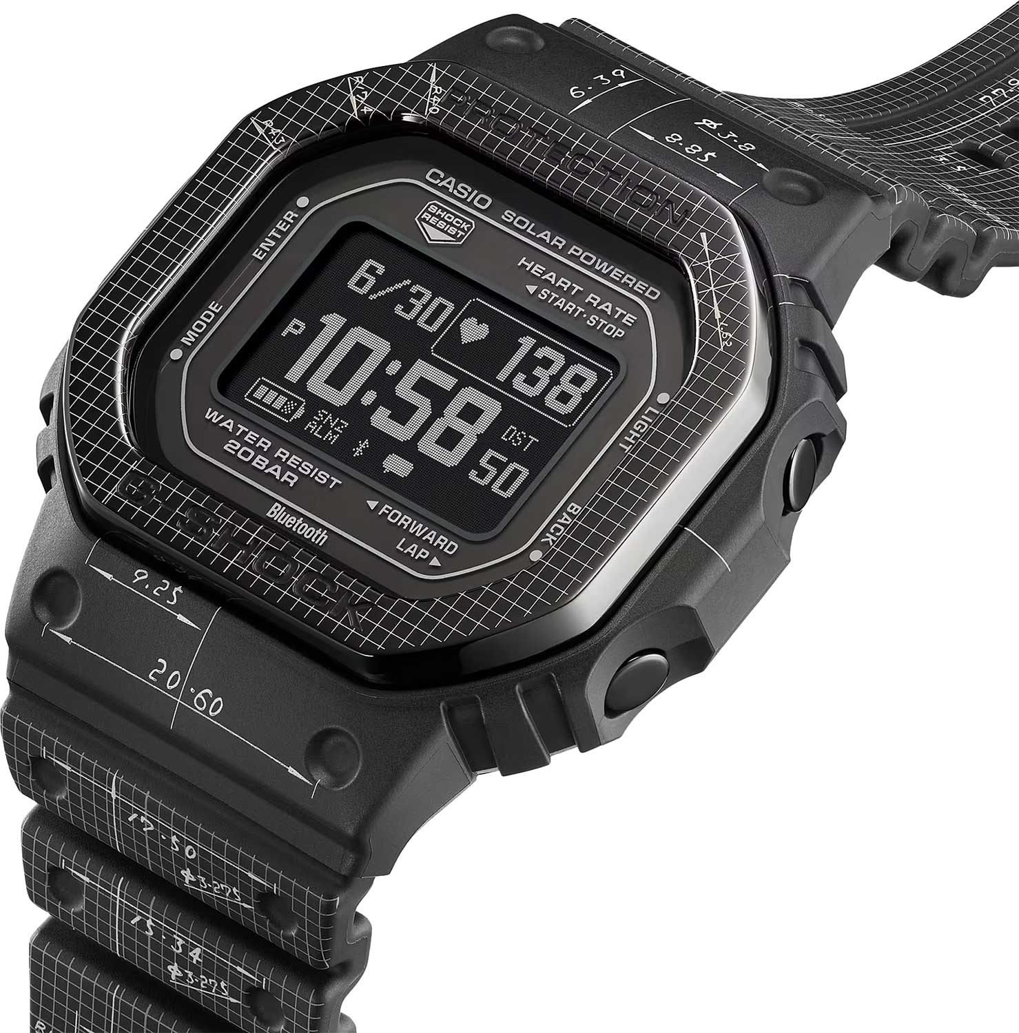 Японские умные часы Casio G-SHOCK DW-H5600EX-1 с хронографом