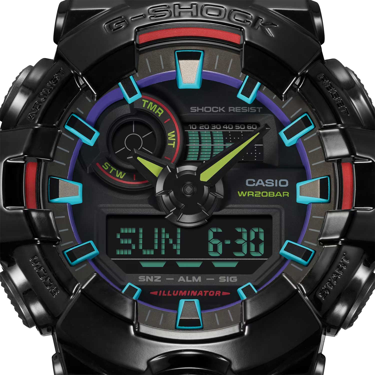 Японские наручные часы Casio G-SHOCK GA-700RGB-1A с хронографом