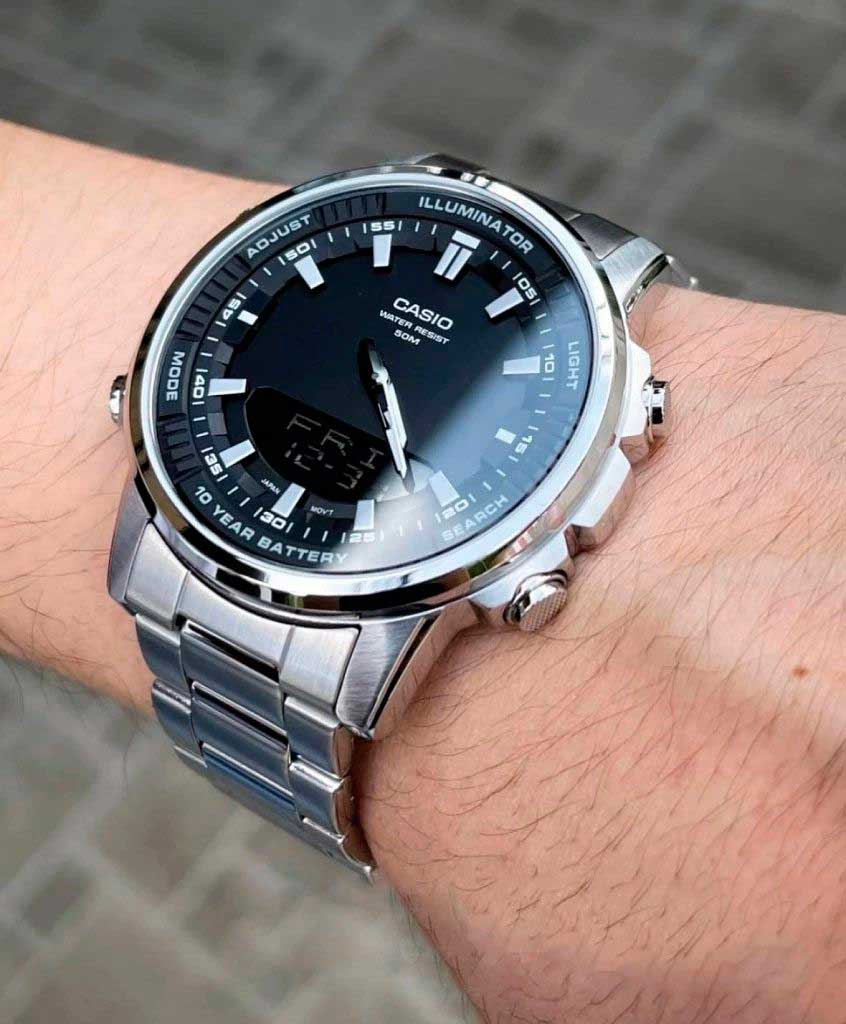 Японские наручные часы Casio Collection AMW-880D-1A с хронографом