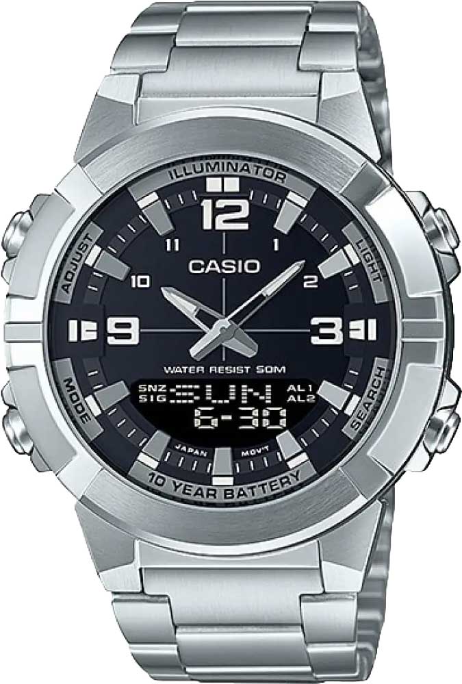 Японские наручные часы Casio Collection AMW-870D-1A с хронографом