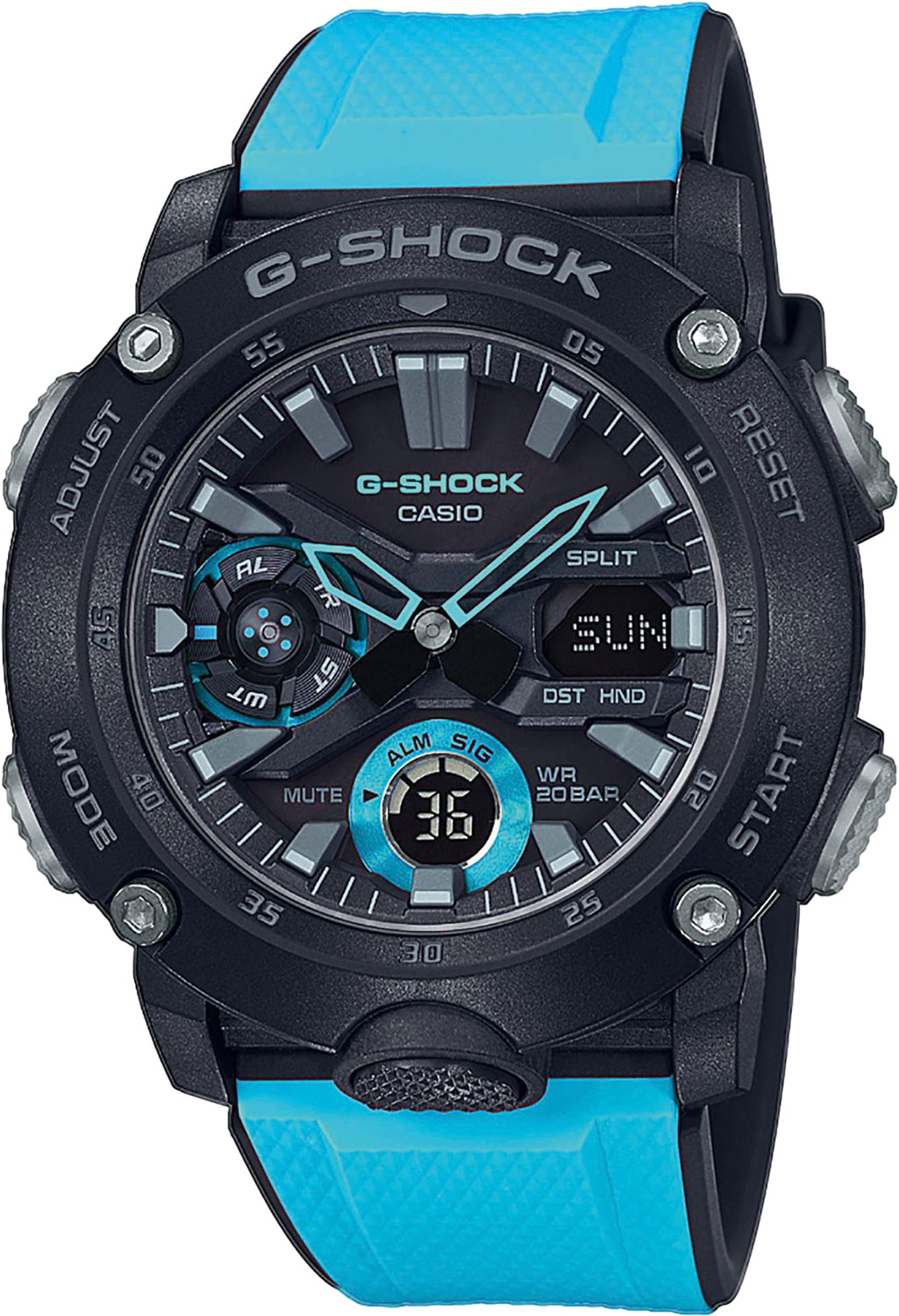 Японские наручные часы Casio G-SHOCK GA-2000-1A2ER с хронографом