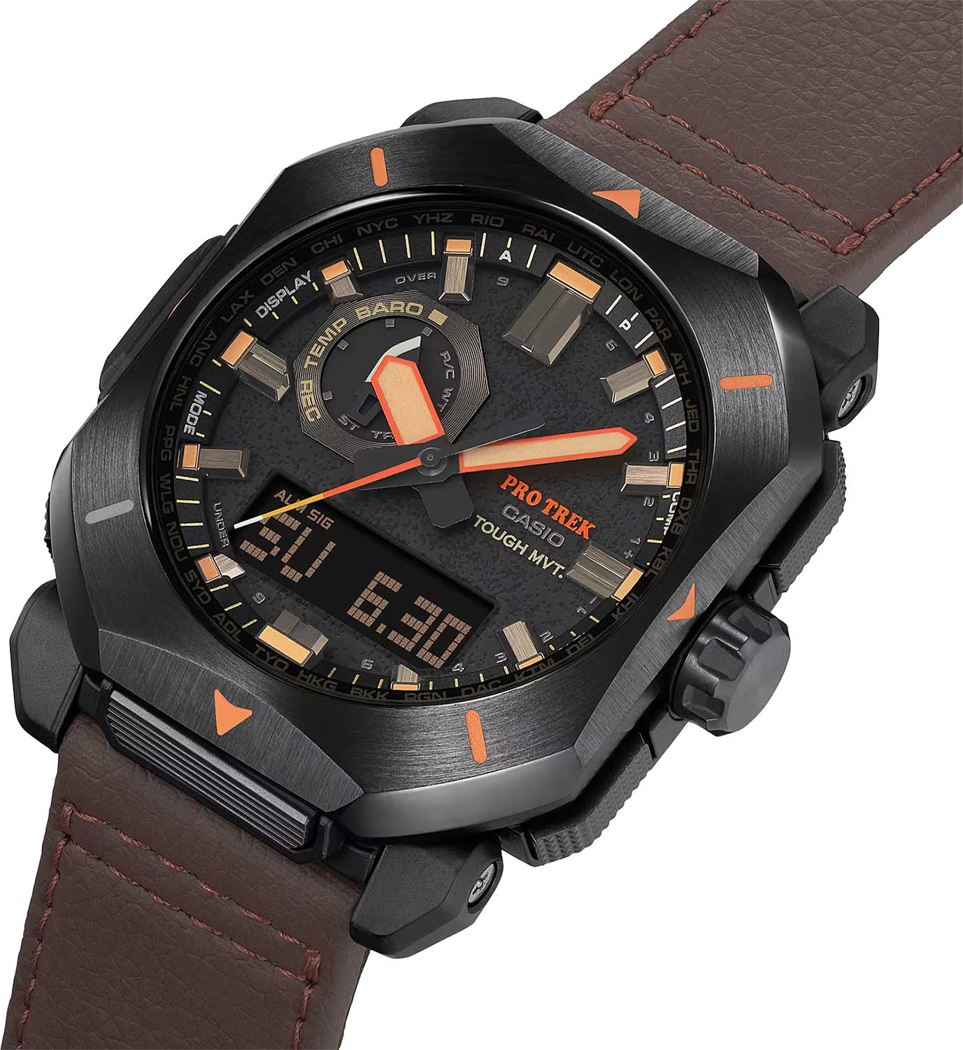 Японские наручные часы Casio Pro Trek PRW-6900YL-5ER с хронографом