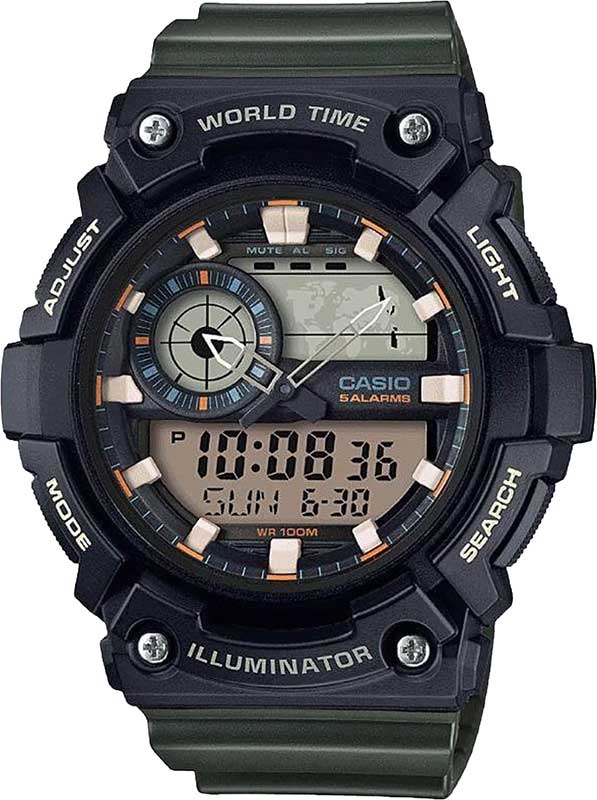 Японские наручные часы Casio Collection AEQ-200W-3A с хронографом