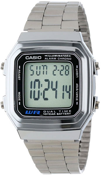 Японские наручные часы Casio Vintage A-178WA-1 с хронографом