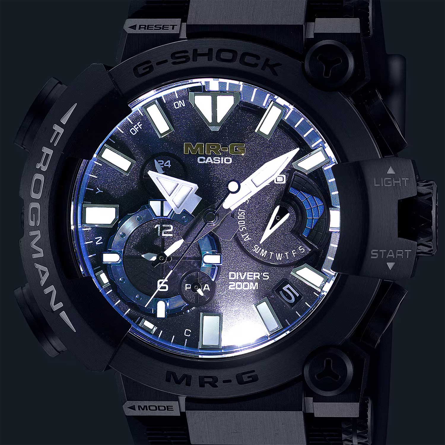 Японские титановые наручные часы Casio G-SHOCK MRG-BF1000R-1A с хронографом