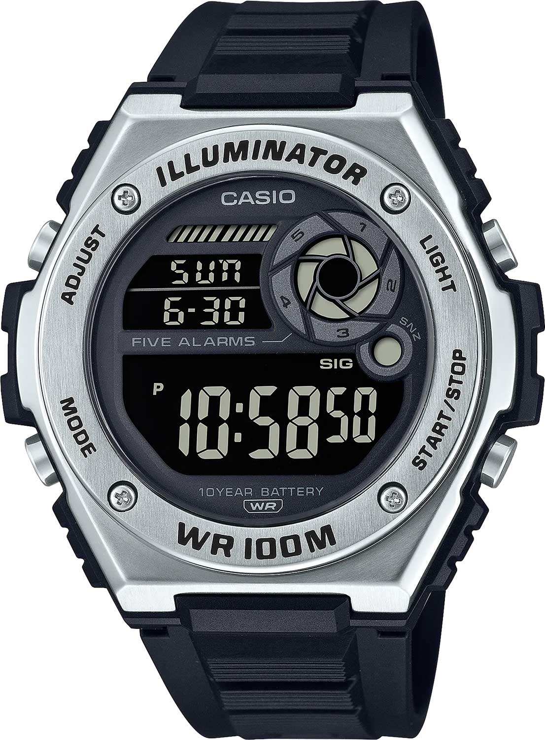 Японские наручные часы Casio Collection MWD-100H-1B с хронографом