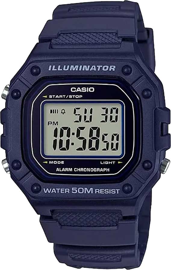 Японские наручные часы Casio W-218H-2A с хронографом